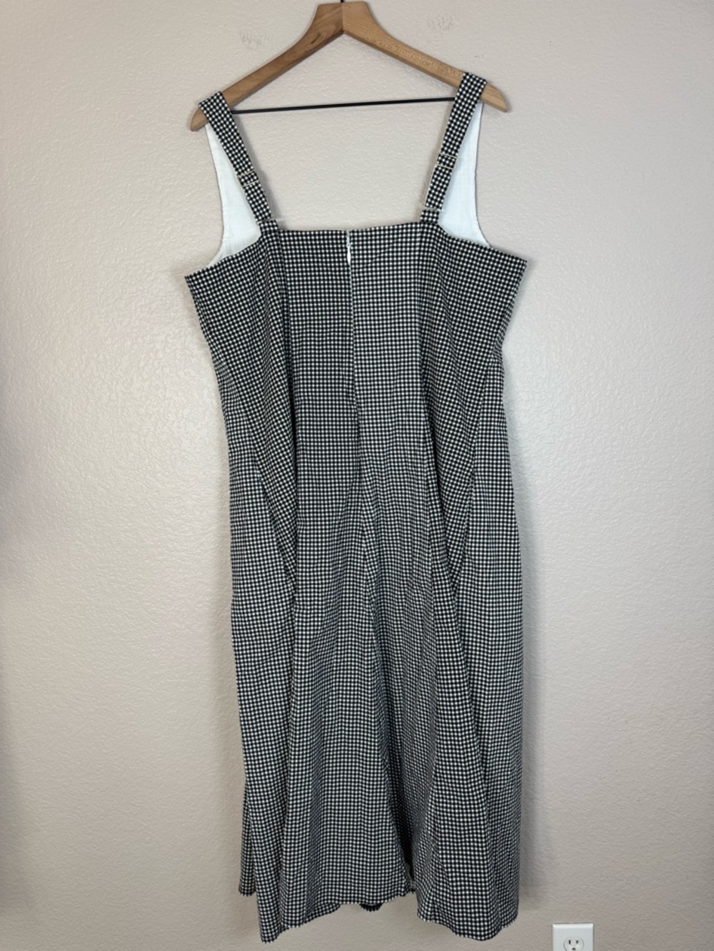 Abercrombie & Fitch Mila Stretch Midi Dress in Black White Gingham XXLP $110 - Picture 12 of 15